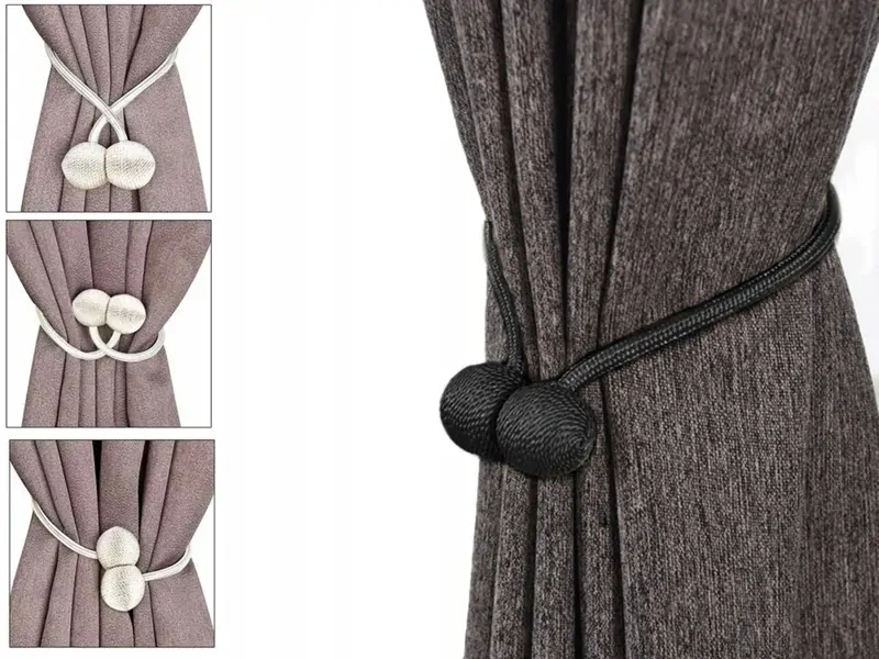 Ozdobná spona na záves 45cm (2ks) čierna