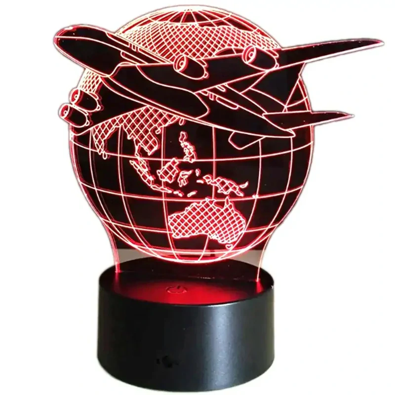 Nočná lampa 3D Lietadlo s diaľkovým ovládaním