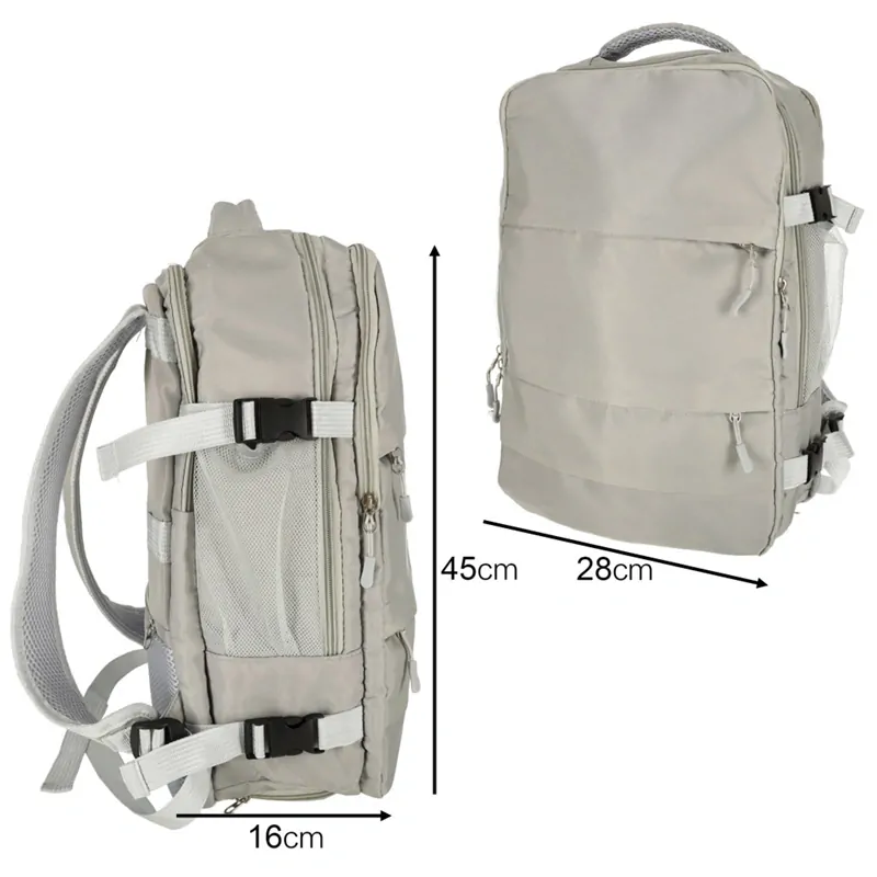 Cestovný ruksak do lietadla s USB portom 45 × 16 × 28 cm – sivý