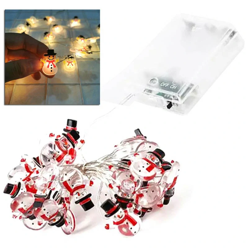 Vianočná 20 LED girlanda Snehuliaci 2m