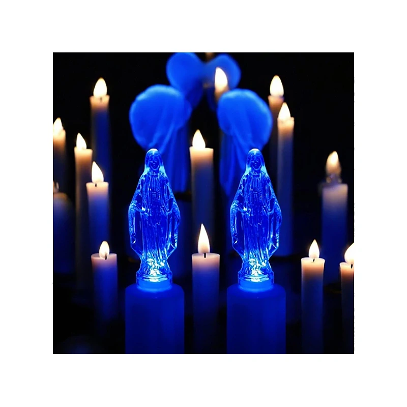 Mária - Sviečka LED na batérie 16,5 cm - zimný biely
