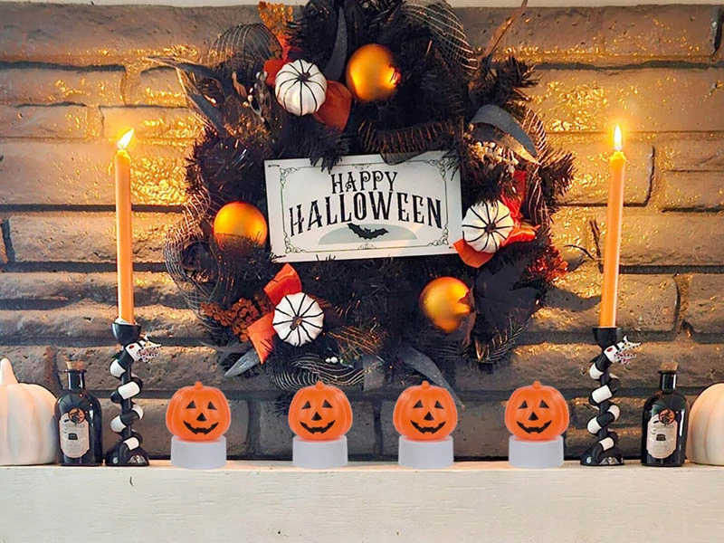 Halloweenska LED sviečka Tekvica