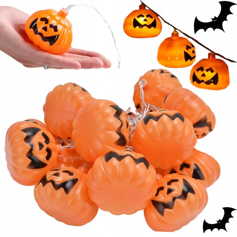 Halloweenska LED girlanda Tekvice 2m