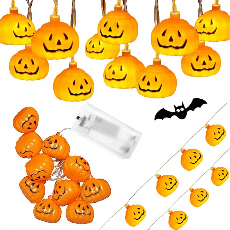 Halloweenska LED girlanda Tekvice 2m