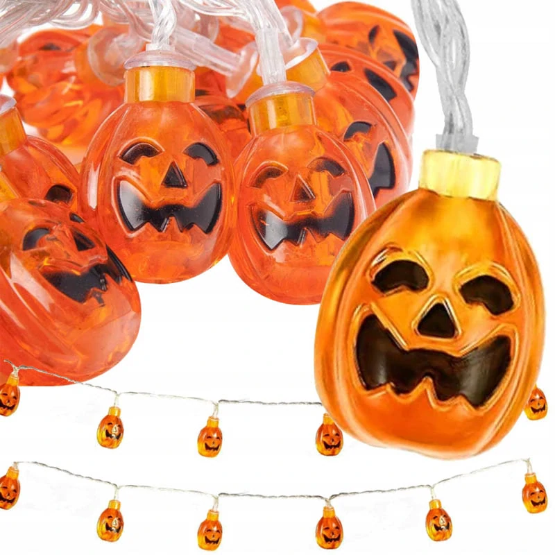 Halloweenska LED girlanda Tekvice 2m