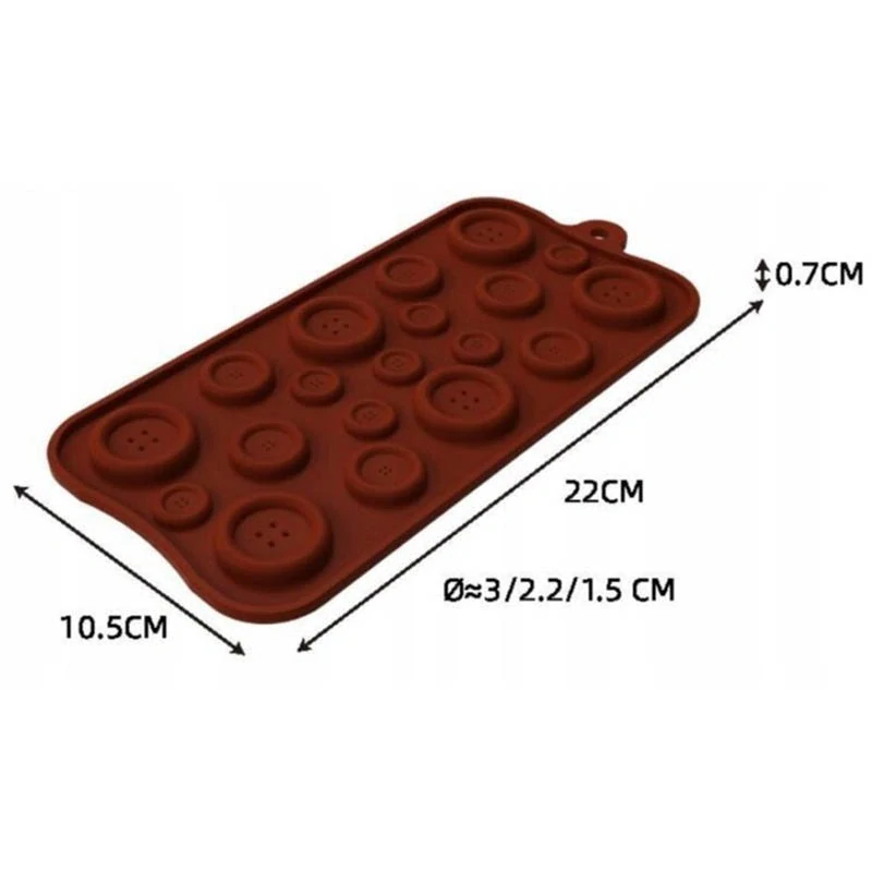 Silikónová forma na 19ks čokoládových gombíkov a kociek ľadu 21x10cm