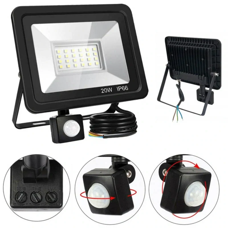Vonkajší reflektor LED s detektorom pohybu 100W