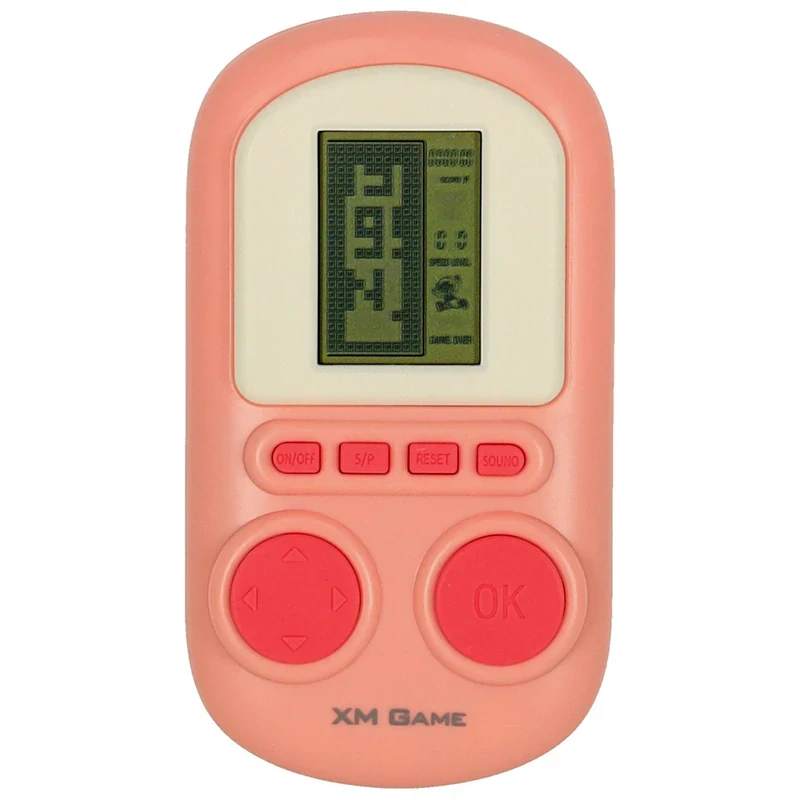 Elektronická vrecková konzola – mini Tetris, ružová