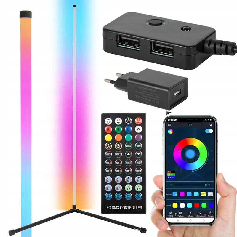 Izbová rohová RGB LED lampa 1m