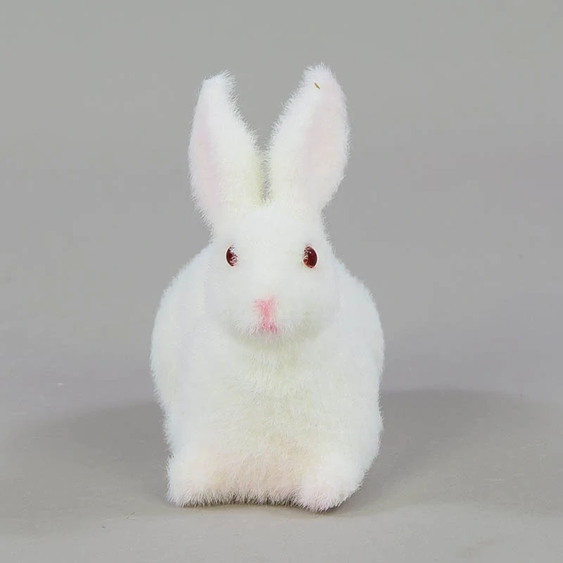 Veľkonočný flísový zajačik ležiaci 12cm - biely