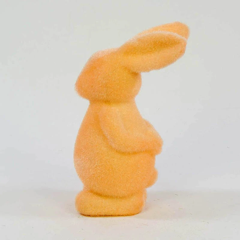 Veľkonočný zajačik flokovaný 12cm - peach