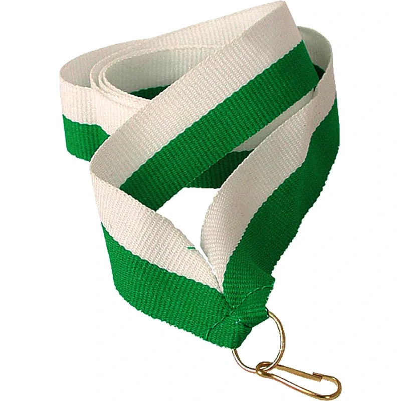 Stuha na medailu 11 mm - green/white
