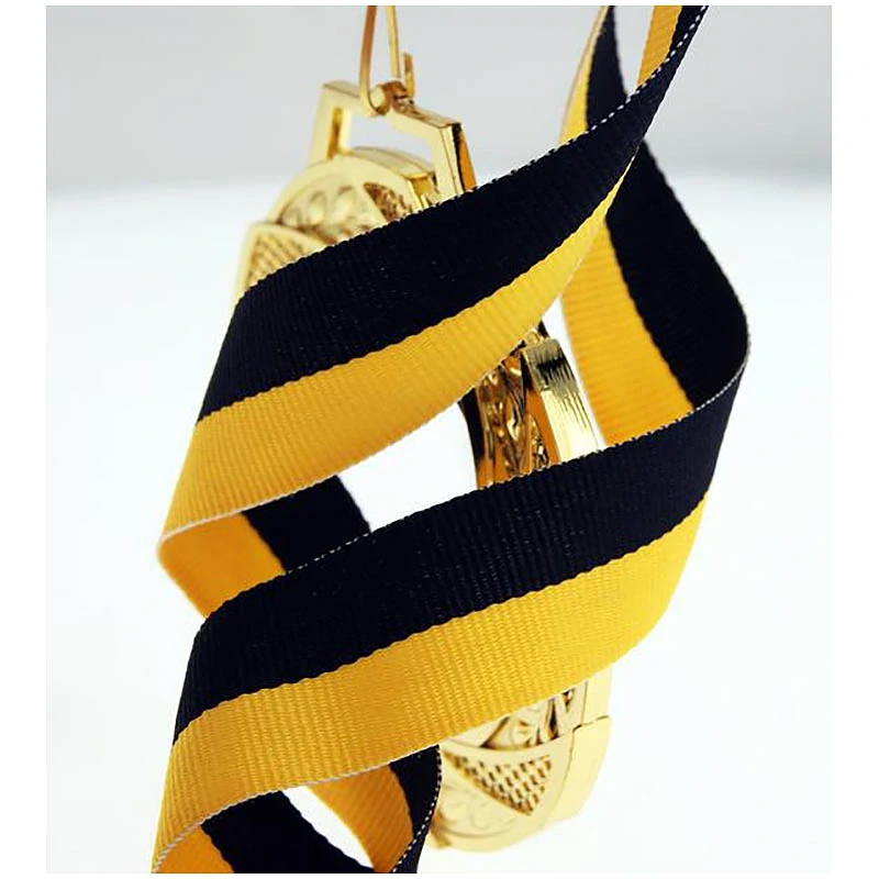 Stuha na medailu 22 mm - yellow/black