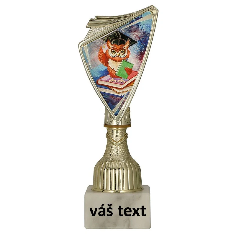 Pohár zlatý: Trofej Vzdelanie - 20cm