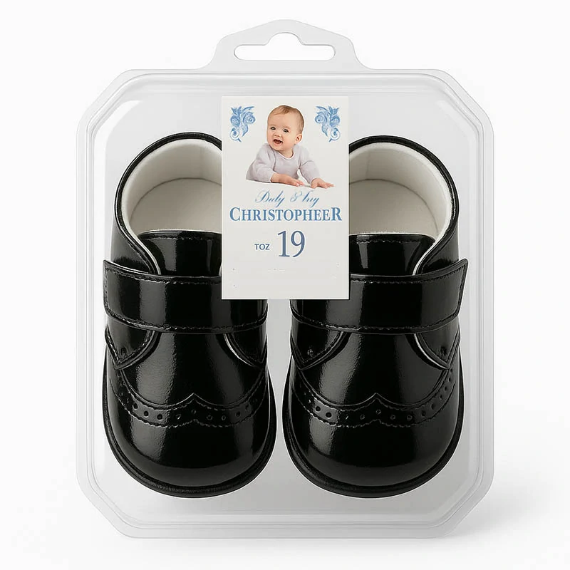 Christopher - Detské topánky - Capáčky čierne z ekokože č.12 - 19cm 