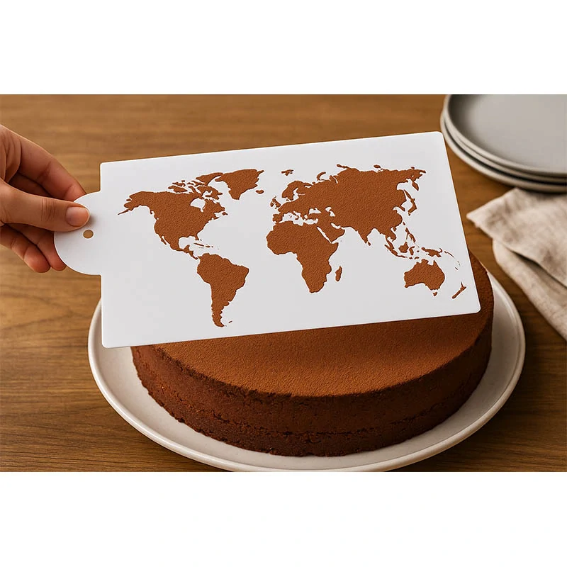 Mapa sveta - Šablóna na dekoráciu torty a koláčov: 31 x 15 cm