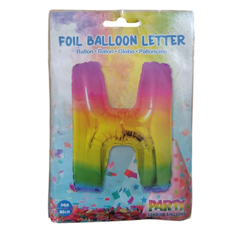 Nafukovací balón 86cm písmeno "H": dúhový