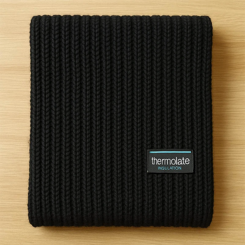 Thermolate - Šál pletený čierny: 180×35 cm - unisex