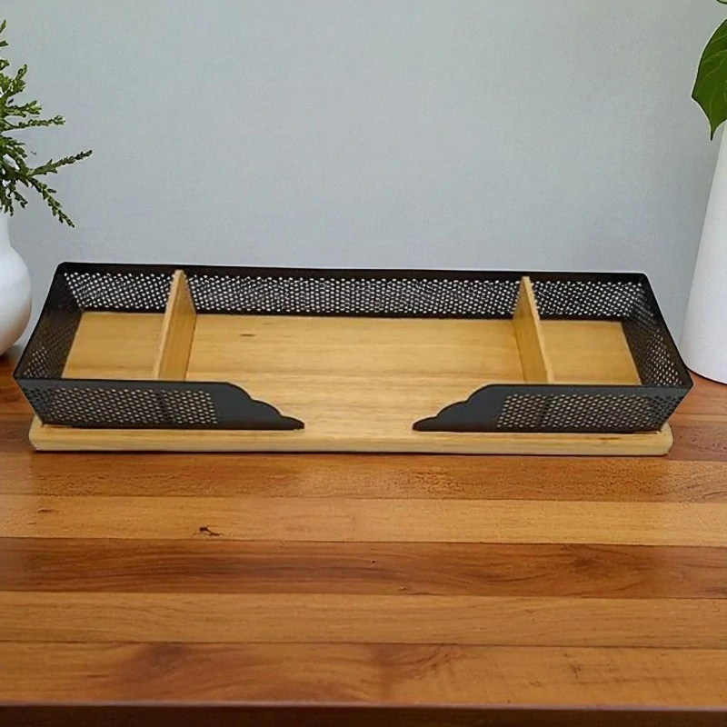 Organizér do kancelárie 30 × 8,5 × 4,5 cm – drevo a kov