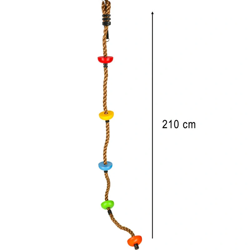 Lano na lezenie s diskami 210 cm pre deti 6+ (nosnosť do 100 kg)