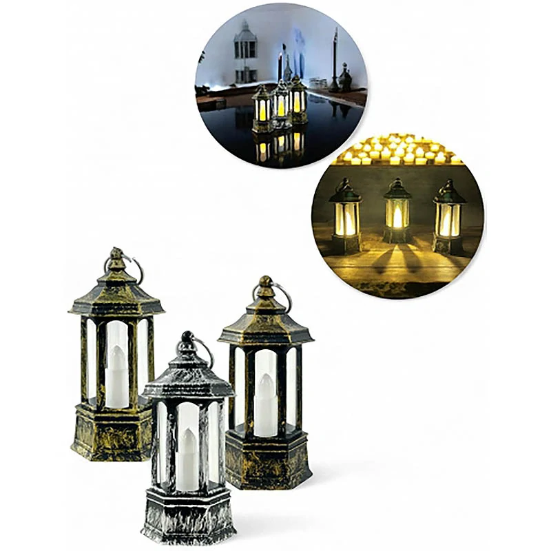 LED lampáš 9 cm - zlatý, strieborný, hnedý