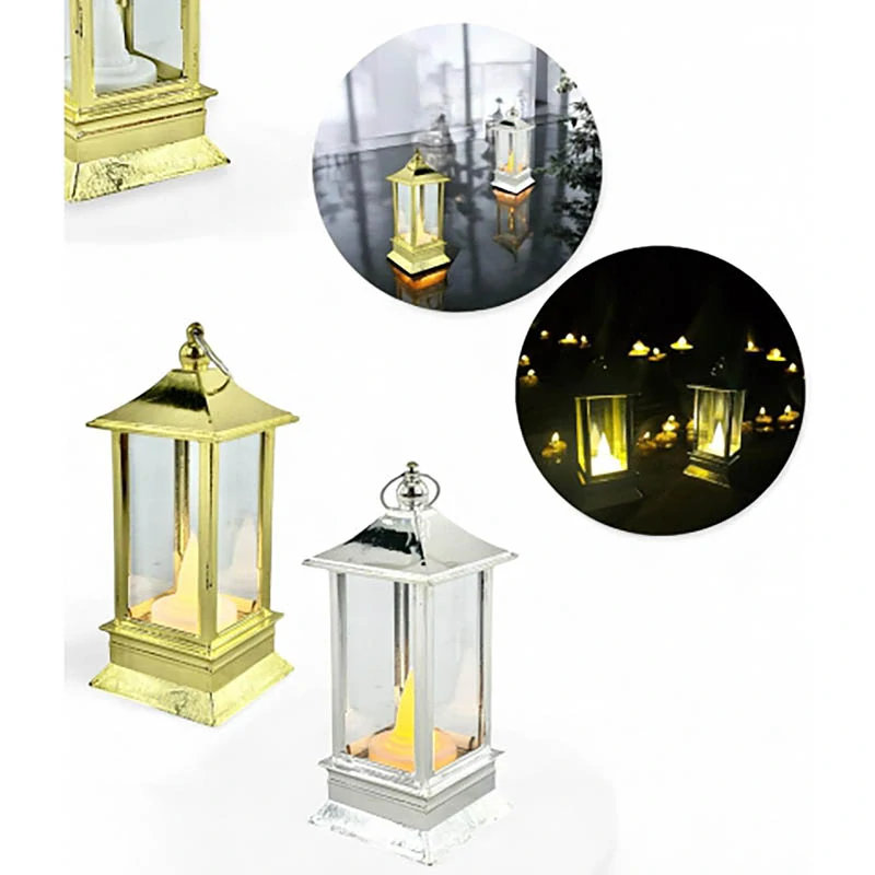 LED lampáš 12,5 cm - zlatý a strieborný
