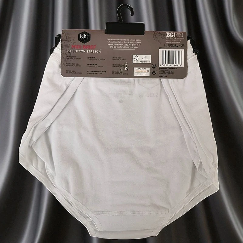 Dámske nohavičky Dolce Bella Midi Brief S/36-38 biele – 2 balenie