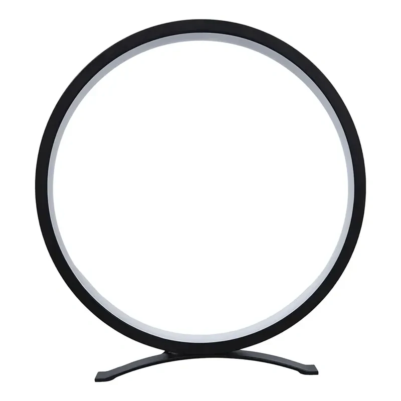 Moderná okrúhla stolová LED lampa čierna