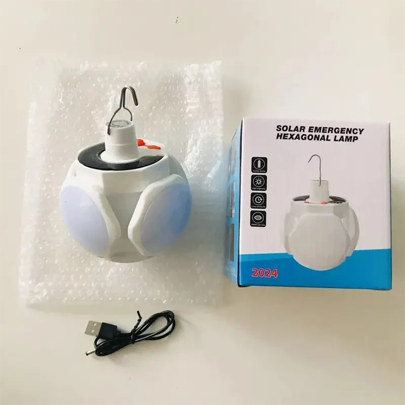 Kempingová solárna lampa s háčikom