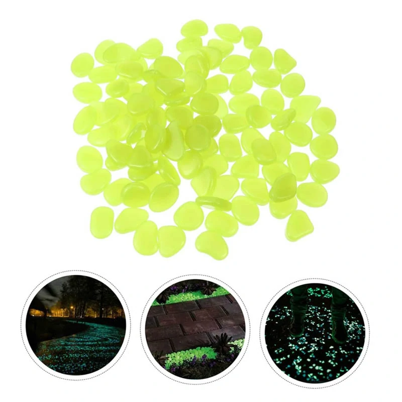 Svietiace kamienky fluorescenčné malé 100 ks žlté