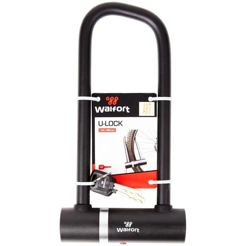 Zámok na bicykel Walfort U-LOCK – 140 × 280 mm, čierny