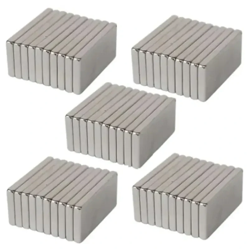 Neodymové magnety ploché 12 × 4 × 1,5 mm – sada 10 kusov
