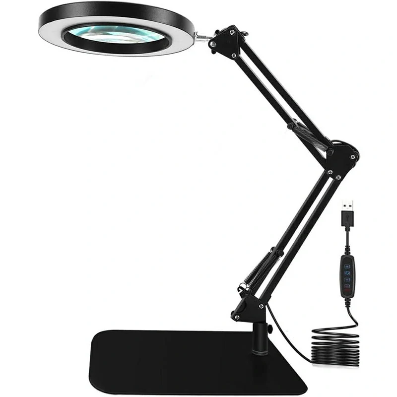 Stolná kozmetická lampa s lupou LED