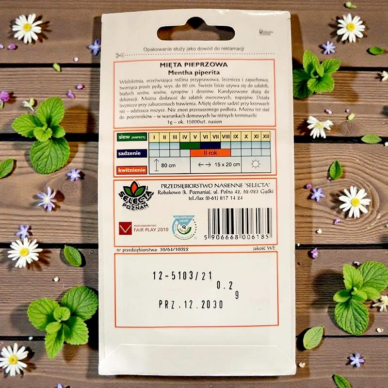 Mäta pieporná – semienka Mentha piperita 0,2g