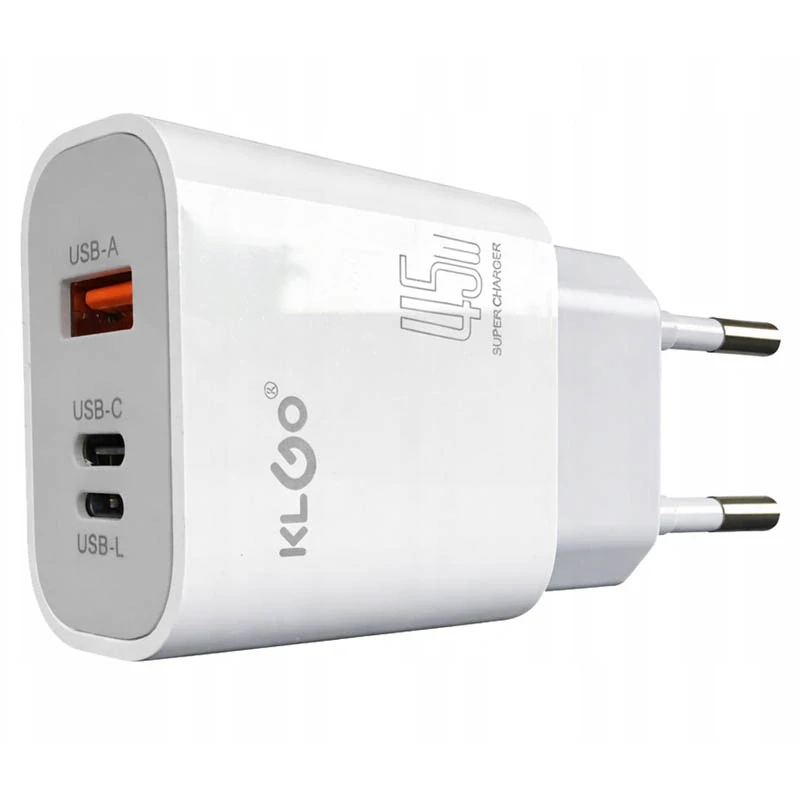 Rýchla sieťová nabíjačka 45W USB-A + USB-C + Lightning