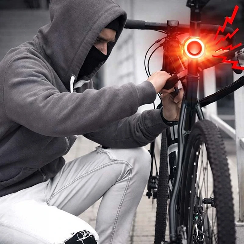 Alarm na bicykel so zadným svetlom a diaľkovým ovládaním