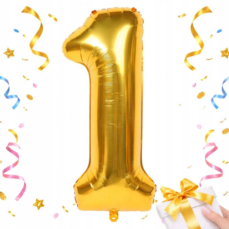 Fóliový balón číslo 1 zlatý 66 cm
