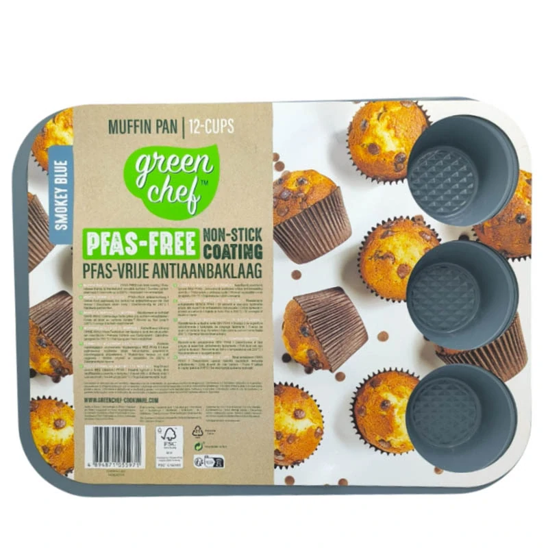 Plechová forma na muffiny 12 otvorov modrá