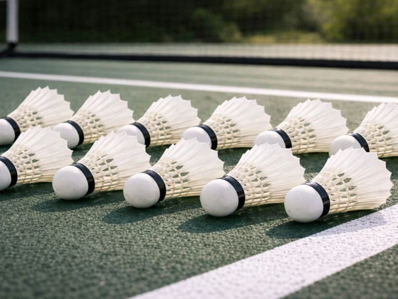 Bedmintonové košíky pierkové biele – 3 ks