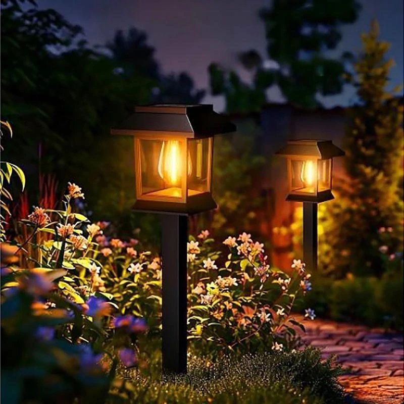 Moderné solárne LED záhradné svetlo – stĺpik 38 cm (sada 2 ks)