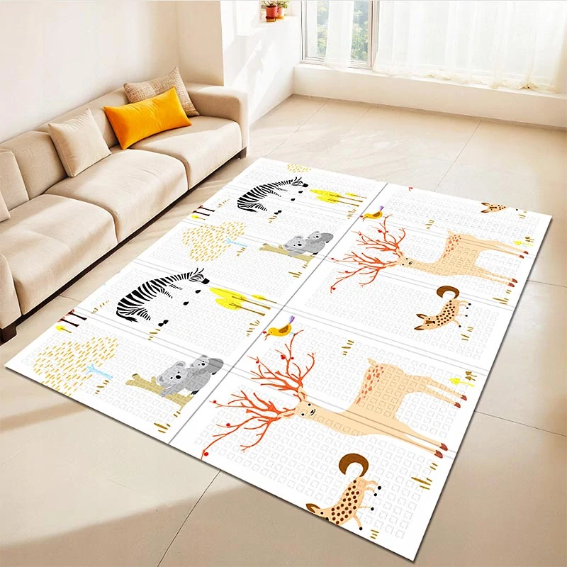 Veľká skladacia detská podložka 200 × 180 cm – Lesné zvieratá