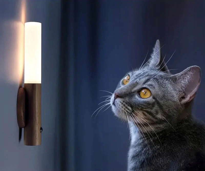 LED nástenná lampička so senzorom pohybu a magnetom tmavohnedá