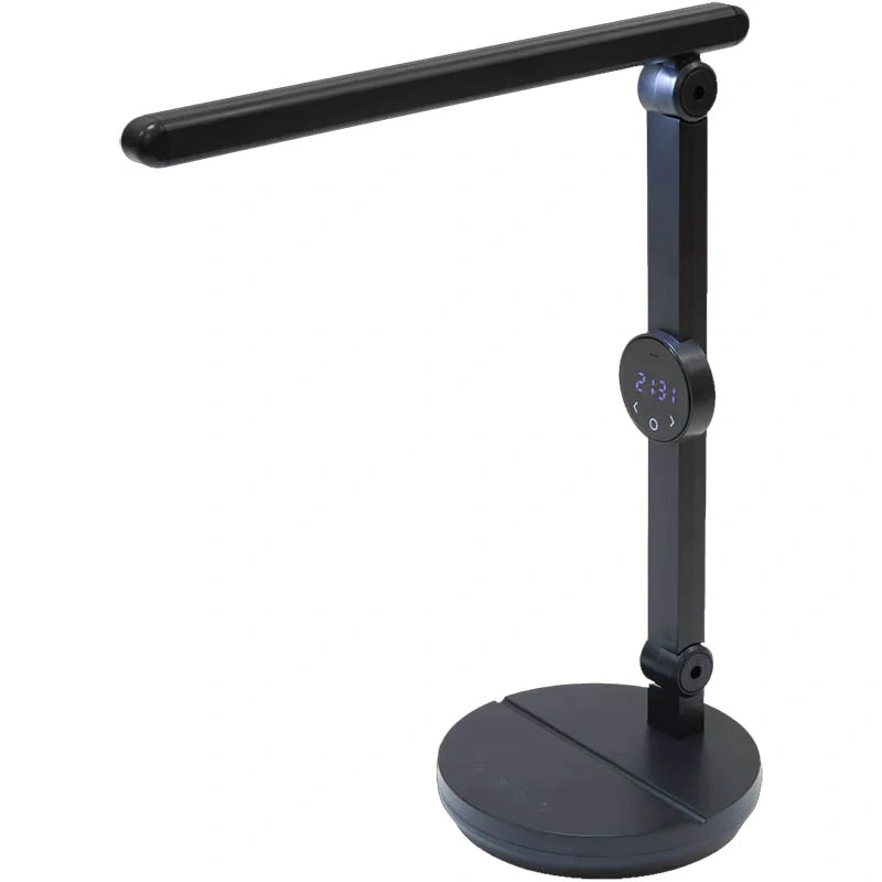Nabíjateľná stolová LED lampa s displejom času a teploty