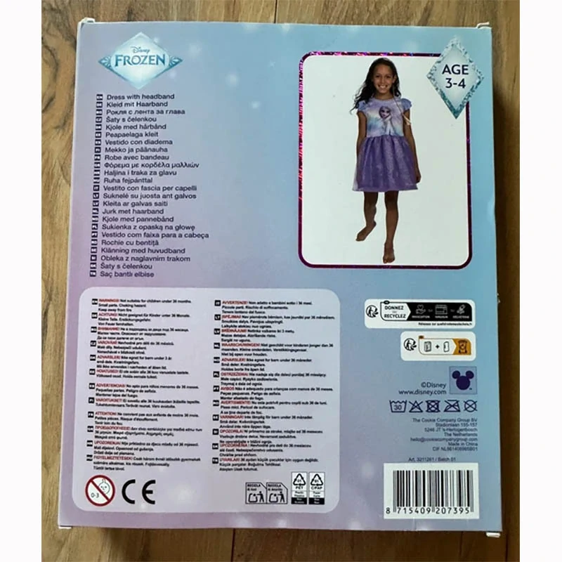 Šaty Frozen s čelenkou pre dievčatá