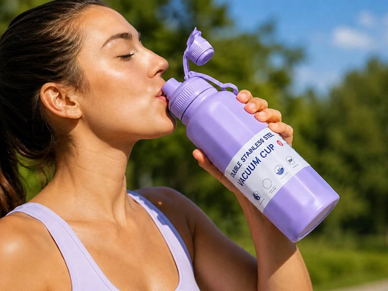 Nerezová termoska s náustkom 700 ml fialová