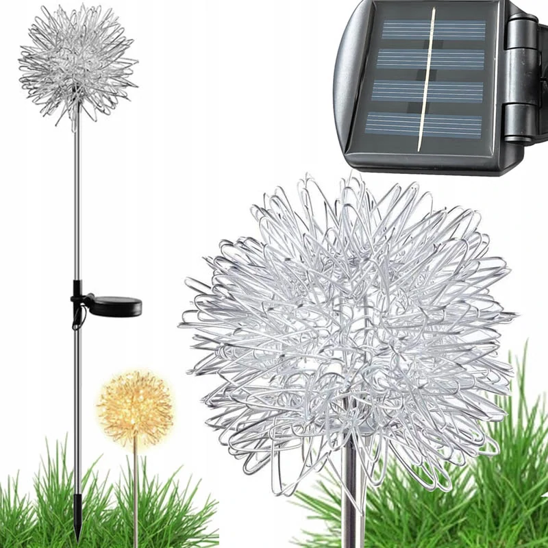 Solárne zapichovacie záhradné LED lampy Ohňostroj – 2 ks