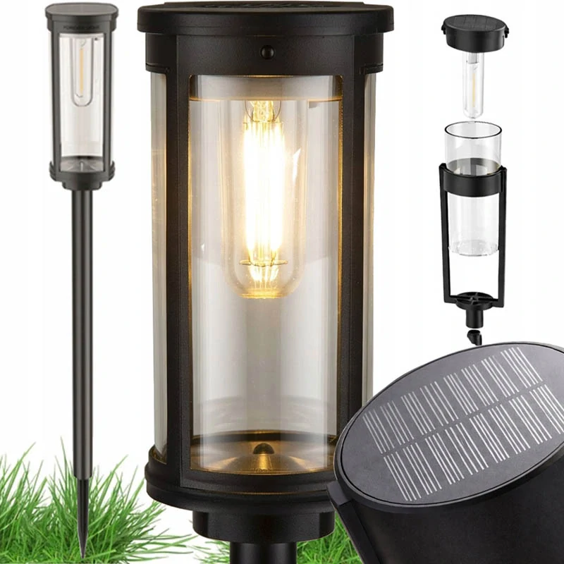 Solárna zapichovacia záhradná LED lampa 57 cm