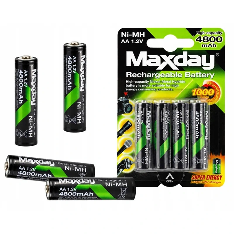 Nabíjateľné batérie AA 4800 mAh – sada 4 ks