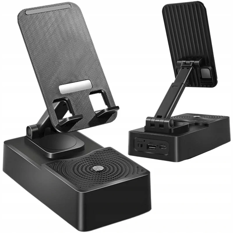 Stojan na telefón a tablet s Bluetooth reproduktorom