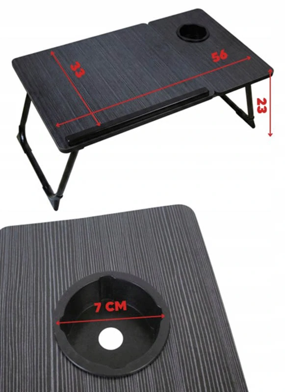 Skladací stolík pod notebook s nastaviteľným sklonom čierny